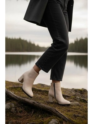 Marina Rosse Kadın Liva Düz Topuklu Kısa Bot