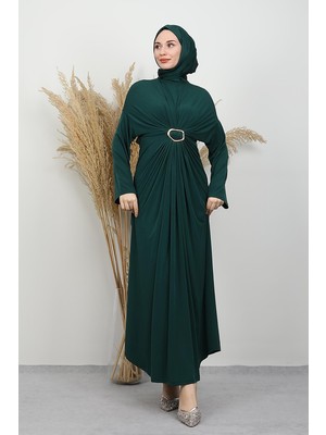 Toka Detay Sandy Elbise Zümrüt