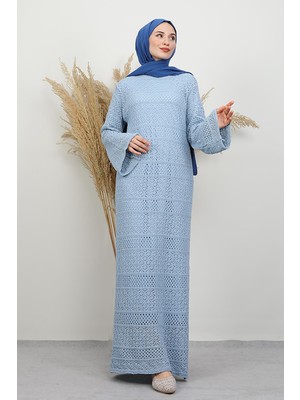 Beste Örgü Elbise Bebe Mavi