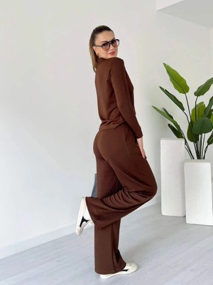 Zengezur Mall Storozde Polo Yaka Alt Üst Kollu Modal Takım Kahve Pt (Beden: M)