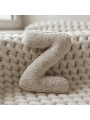 Woodesk Litera, Z Harfi, Yastık, Kırlent, Elyaf Dolgulu, Welsoft Kumaş, 40 cm