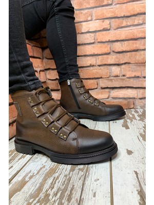 Conteyner Kahverengi Erkek Bot 0012716 Kısa Topuklu Rahat Taban ve Koku Yapmayan Özellikler