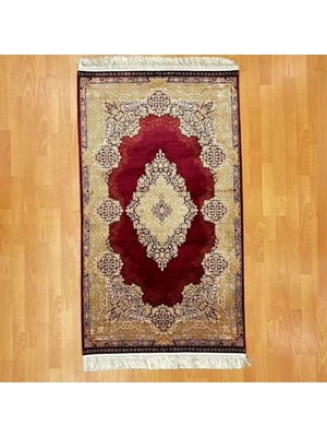 Mevlana Bazaar Elmas Motifli 160 x 230 CM İpek Halı Bordo