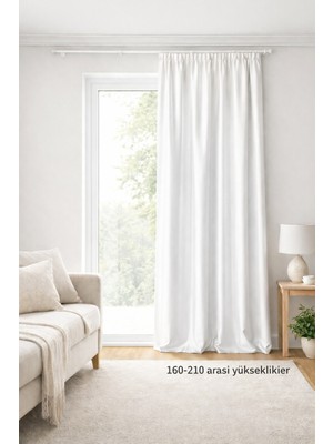 Shy Tekstil Lüks 1.sınıf Özel Dikim Elegance Beyaz Saten Güneşlik 220-270 Yükseklik Aralığı