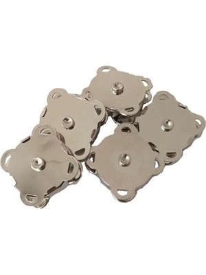 Aklar Çanta Gümüş Renkli Örgü Çanta Mıknatıs Seti Kadınlar İçin 5'li Pratik Aksesuar