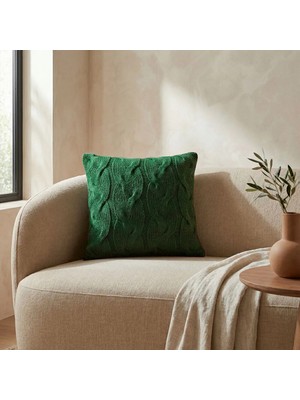Penelope Triko Kırlent Kılıfı Yeşil 45X45 cm - Cabella Serisi