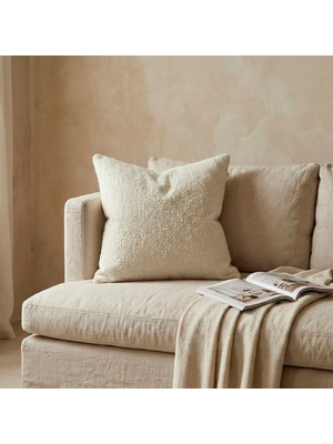 Penelope Vela Kırlent Kılıfı 45X45 cm Ekru