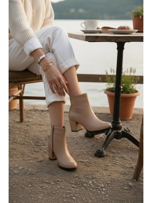 Marina Rosse Kadın Liva Düz Topuklu Kısa Bot Suni Deri Şık Tasarım Günlük Kullanım için 36-41 Numara