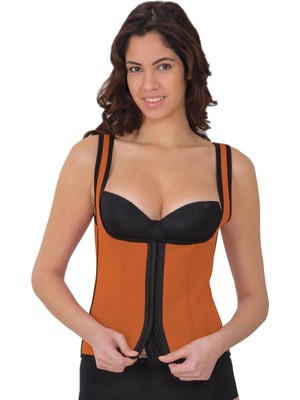 MTM My The Mall Giyim Turuncu Mı 9173 Agraflı Göğsü Açık Atlet Korse