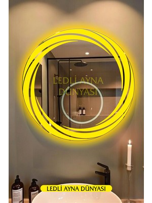 LEDLİ AYNA DÜNYASI 90 cm Beyaz Modern Duvar Aynası | LED | Ambiyans Aydınlatma