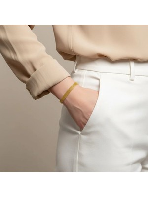 Bilezikci 14 Ayar Altın Bileklik Zincir Model 5 mm