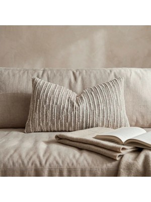 Penelope Liora Kırlent Kılıfı 35X70 cm Ekru-Bej