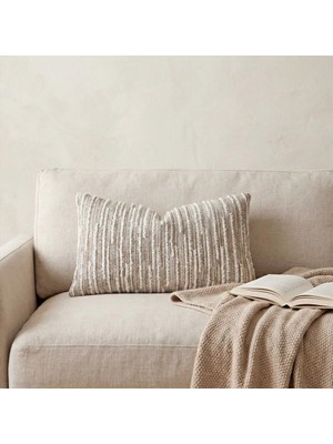 Penelope Liora Kırlent Kılıfı 30X50 cm Ekru-Bej