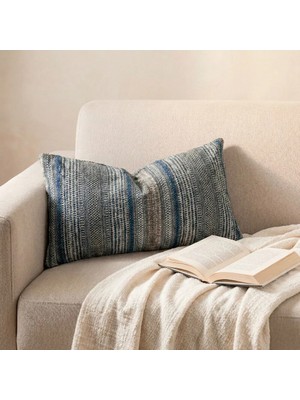 Penelope Aven Kırlent Kılıfı 35X70 cm Lacivert- Gri