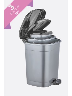 Follow Me Pedallı Clasico Çöp Kovası - (3'lü Set)