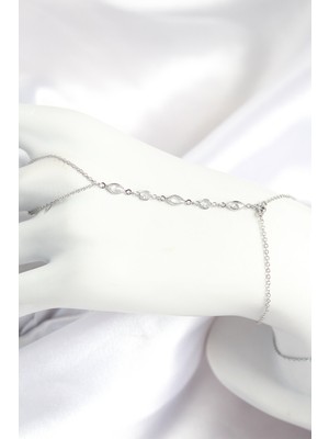 Calperia Pirinç Zirkon Taşlı Y Model Gümüş Renk Kadın Şahmeran - TJ-SN692