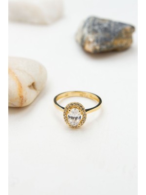 Latif Kuyumcu 14 Ayar Altın Baget Taşlı Yüzük LKYZK1550