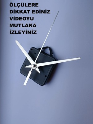 Cnr Shop Saat Mekanizması, 14 mm Şaft Boyu Duvar Saati Mekanizması Sessiz Çalışır Akrep-Yelkovan-Saniye-(Askılı)