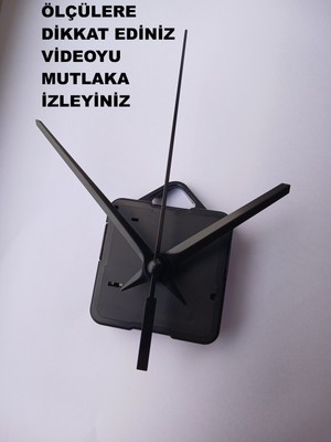 Cnr Shop Saat Mekanizması, 14 mm Şaft Boyu Duvar Saati Mekanizması Sessiz Çalışır Akrep-Yelkovan-Saniye-(Askılı)