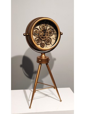 Calperia Özel Tasarım Metal  Çarklı Masa Saati