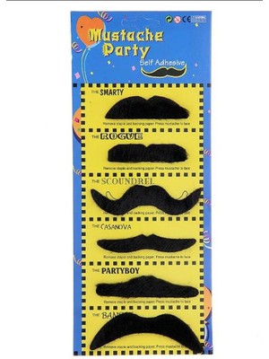 Calperia Karnaval Kostüm Partisi Bıyığı 6 Model 6 Adet