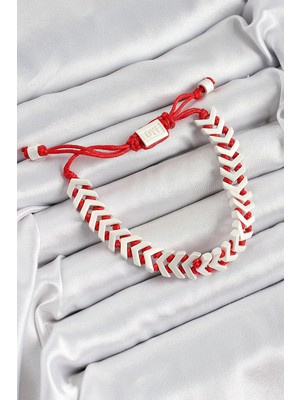 Calperia Pirinç Asansörlü Kırmızı Beyaz Juju Kadın Bileklik - TJ-BB7192