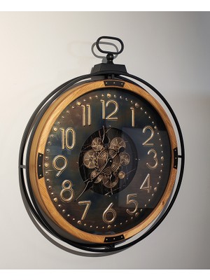 Calperia Özel Tasarım Metal Çarklı Duvar Saati