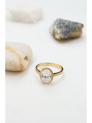 Latif Kuyumcu 14 Ayar Altın Baget Taşlı Yüzük LKYZK1553