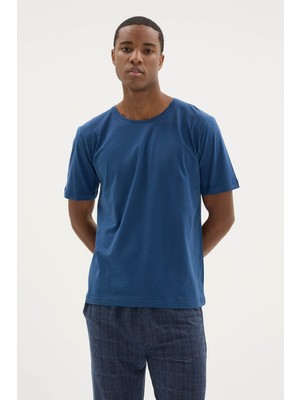 Kly Yeni Sezon Erkek Bisiklet Yaka Kısa Kol Şık Tasarım Pijama Takımı