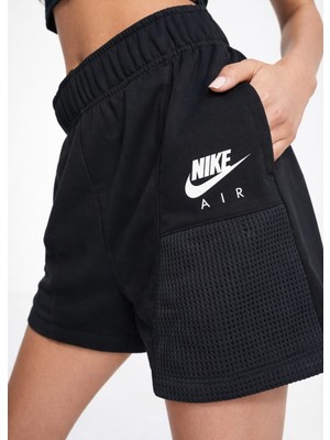 Nike Air High Rise Loose Fit Short Black Kadın Bol Kesim Yüksek Bel Pamuklu Şort Siyah