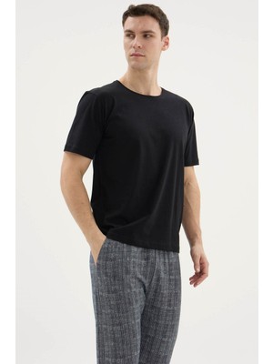 Kly Yeni Sezon Erkek Bisiklet Yaka Kısa Kol Şık Tasarım Pijama Takımı