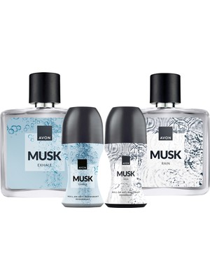 Avon Musk Rain Musk Exhale Erkek Parfüm ve Rollon Paketi