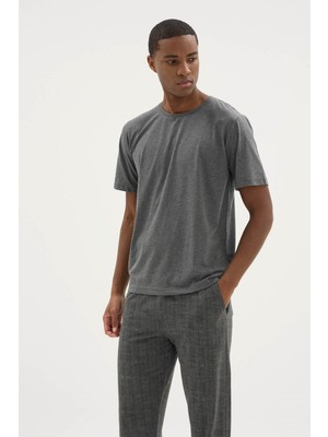 Kly Yeni Sezon Erkek Bisiklet Yaka Kısa Kol Şık Tasarım Pijama Takımı