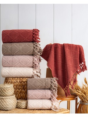 Hazangülü Collection Buldan Üretimi Çeyizlik Deluxe Jakarlı Porto 4'lü Banyo Havlusu I 70X140