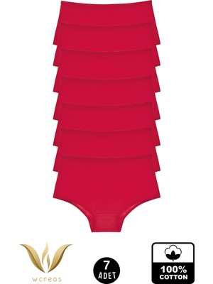 wcreas Yüksek Bel Pamuklu Kadın Külot, 7'li Paket Pamuklu Yumuşak Kumaş Kadın Külot