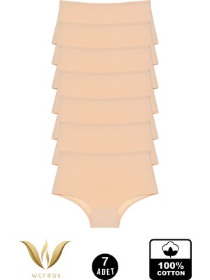 wcreas Yüksek Bel Pamuklu Kadın Külot, 7'li Paket Pamuklu Yumuşak Kumaş Kadın Külot