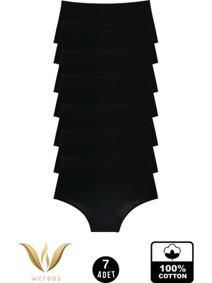 wcreas Yüksek Bel Pamuklu Kadın Külot, 7'li Paket Pamuklu Yumuşak Kumaş Kadın Külot