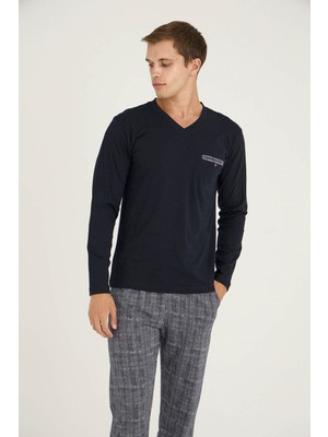 Kly Erkek V.yaka Pijama Konforlu Uyku