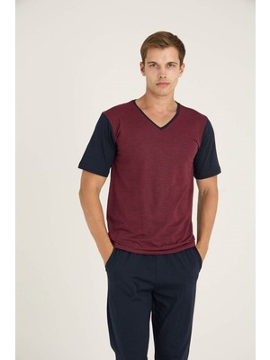 Kly Erkek V.yaka Pijama Takımı Modern Tasarım 2100
