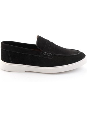 Bambi Siyah Hakiki Deri Erkek Casual Ayakkabı E01594212902