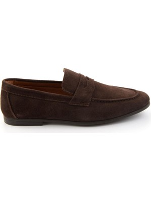 Bambi Kahve Hakiki Deri Erkek Loafer Ayakkabı E01594456402