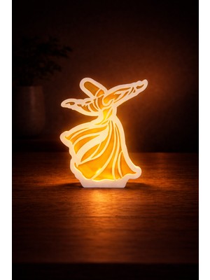 Fing Art Semazen Tasarımlı Ev ve Ofis Dekoru - Ramazan Temalı Tealight Mumluk (Tealight Mum Hediye)