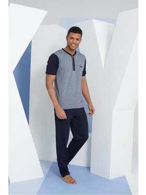 Kly Erkek Midi Yaka Pijama Takım Konforlu Uyku