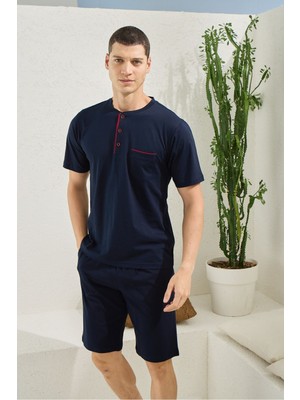 Kly Büyük Beden Erkek Battal Midi Yaka Şortlu Takım Modern Tasarım