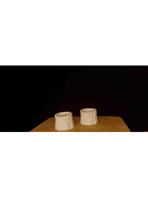 DS Tasarım Ağaç Gövdesi Mumluk/ Tabak - Tarçın Kokulu Mum - Ağaç Gövdesi Tabak