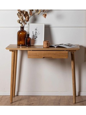 CopperWood Ahşap Tek Çekmeceli Vintage Rustik Çalışma Masası