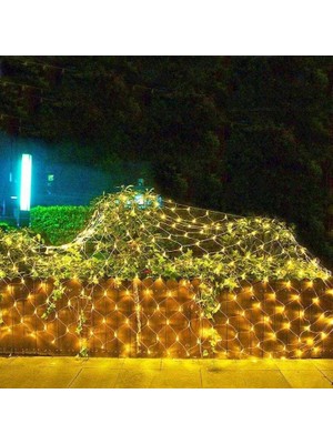 Oktay Sesal 2x2 Ağ LED Işık Gün Işığı Eklemeli 220V Fişli Örümcek Ağı Işığı Noel Aydınlatma