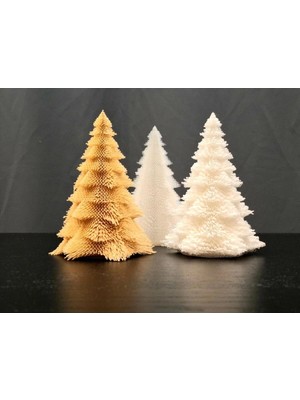 Dekoratif Yılbaşı Çam Ağacı Biblo Seti | 3D Baskı Pla Modern Masaüstü Süs (1 Adet)