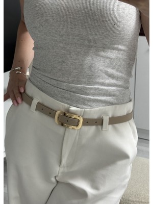 Siyah Lik Gold Tokalı Kemer 2 cm En, 100 cm Uzunluk