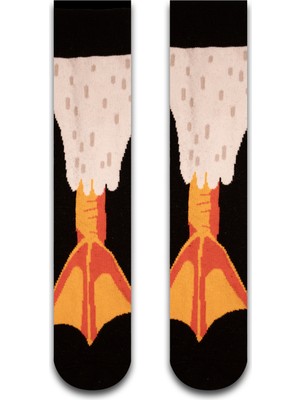 Neşeli Çoraplar Siyah Ördek Ayağı Unisex Çorap